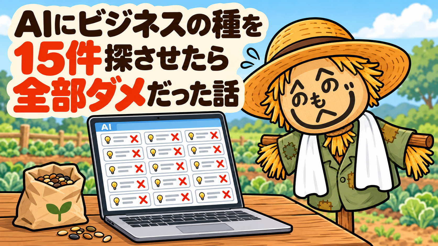 AIにビジネスの種を15件探させたら、全部ダメだった話